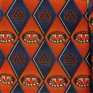 Larson Auburn Tiger Blue Orange Silk Men’s Tie Football War Eagle